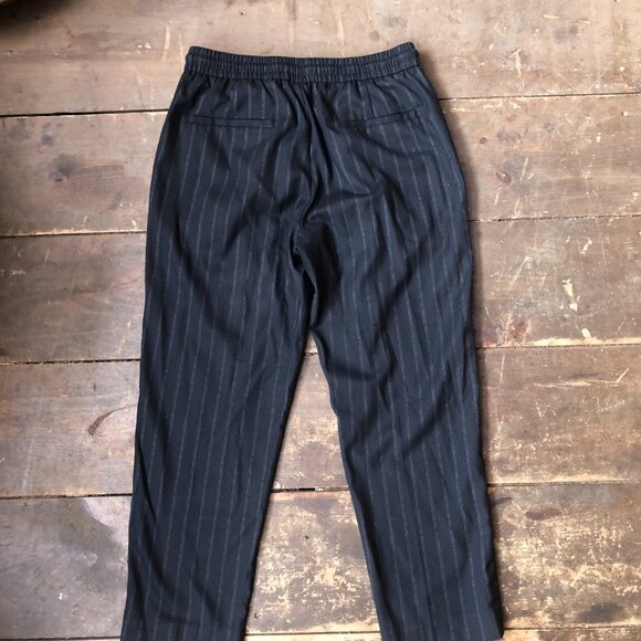 Topman Navy Pin Stripe Pants Size 30 Waist , Cropped Dress Pants - Picture 8 of 10
